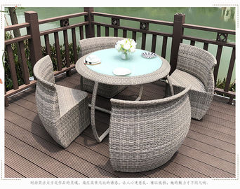 놓이는 옥외 등나무 테이블 및 의자, 정원 뜰 탁자 고정되는 UV 저항하는
