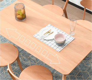 현대 식당 단단한 나무 테이블 장방형 모양 단순한 설계