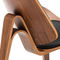 여가 백색/검정을 가진 현대 단단한 나무 의자는 가죽 좌석을 착색합니다